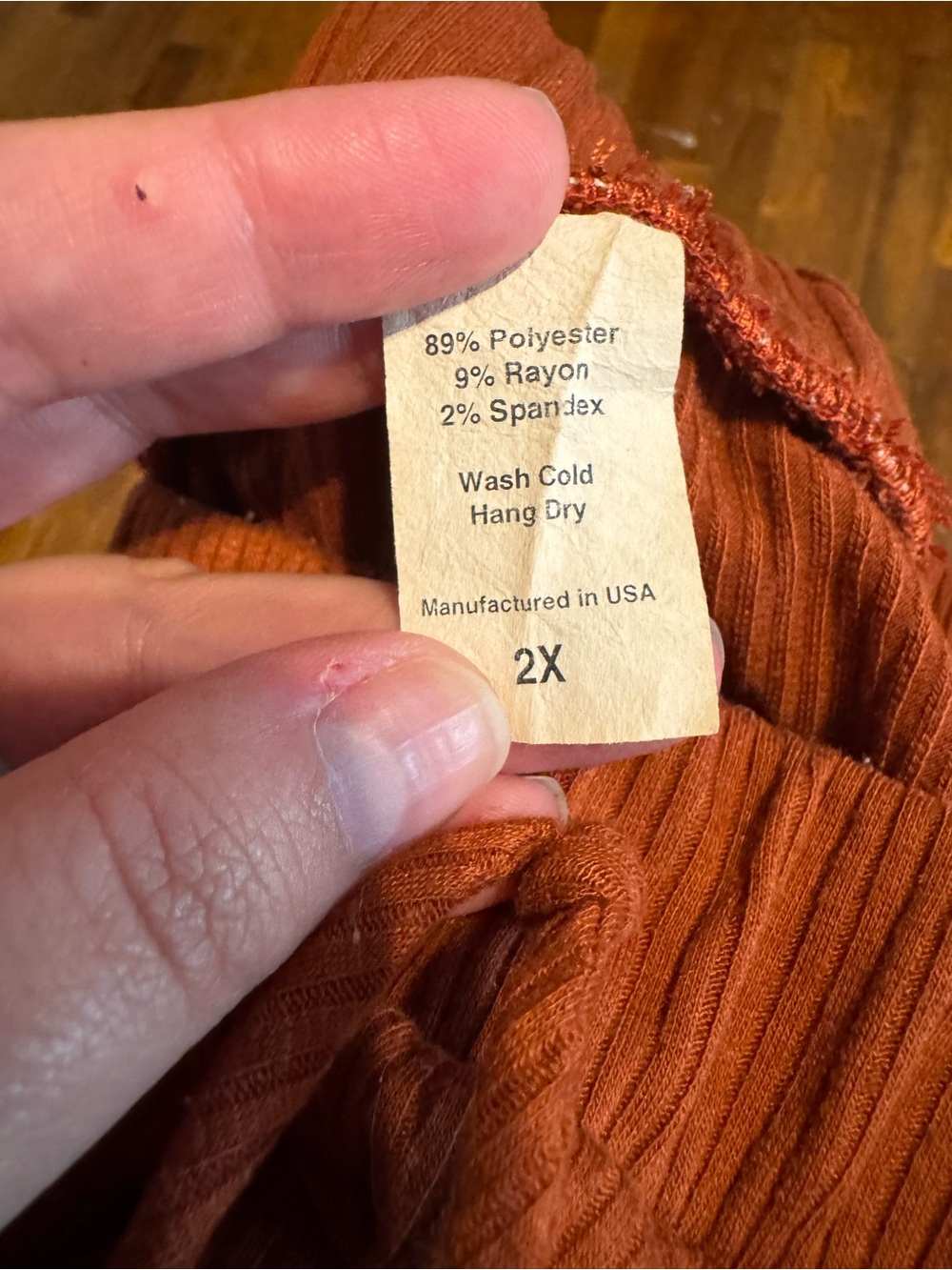 Rust Ribbed Two-Piece Set - Top & Pants - Picture 3 of 5